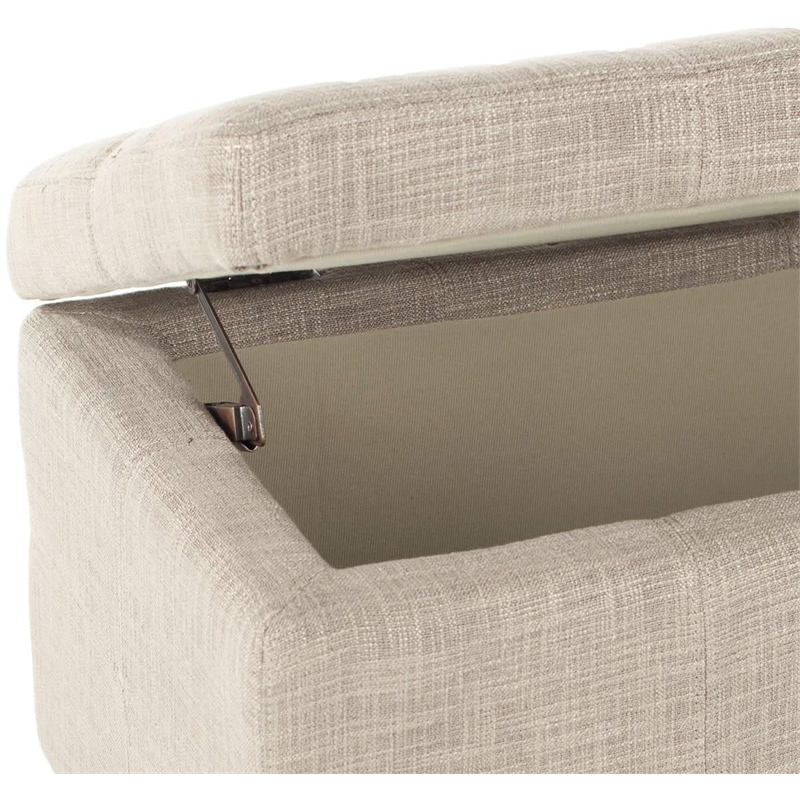 Safavieh Madison Leather Storage Bench in Black