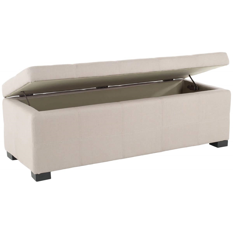 Safavieh Madison Leather Storage Bench in Black