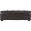 Safavieh Large Maiden Tufted Leather Storage Bench in Brown
