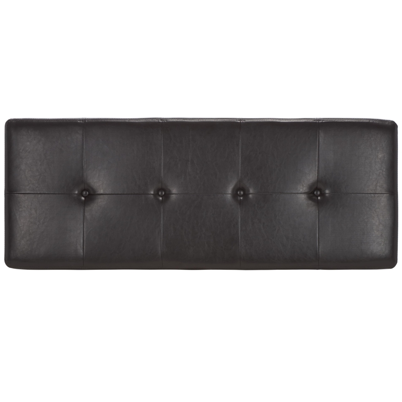 Safavieh Large Maiden Tufted Leather Storage Bench in Brown