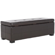 Safavieh Large Maiden Tufted Leather Storage Bench in Brown