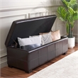Safavieh Large Maiden Tufted Leather Storage Bench in Brown