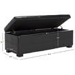 Safavieh Large  Maiden Tufted Leather Storage Bench in Black