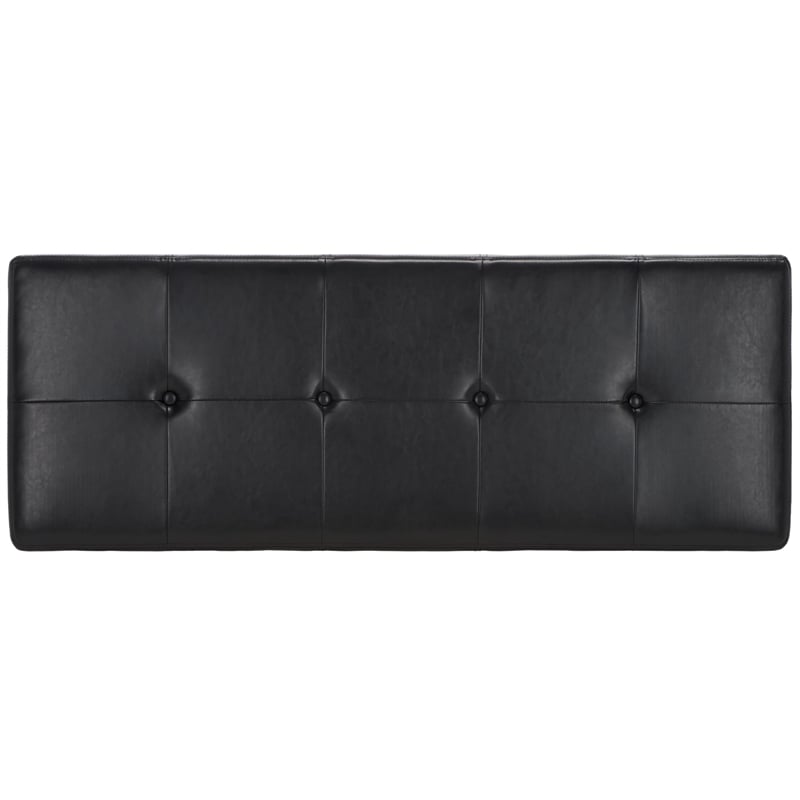 Safavieh Large  Maiden Tufted Leather Storage Bench in Black