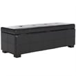 Safavieh Large  Maiden Tufted Leather Storage Bench in Black