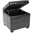 Safavieh William Leather Tufted Storage Ottoman in Black