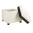Safavieh Harrison Single Tray Leather Tray Ottoman in Brown