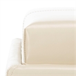 Safavieh Harrison Birch Wood Single Tray Leather Tray Ottoman in Cream