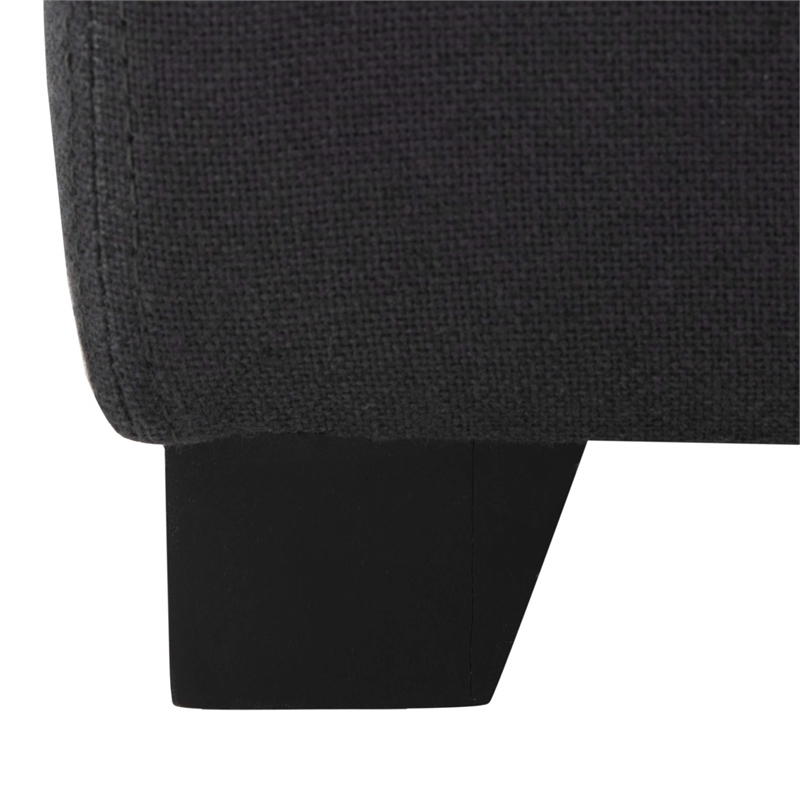 Safavieh Carter Birch Wood Linen Tray Ottoman in Dark Grey