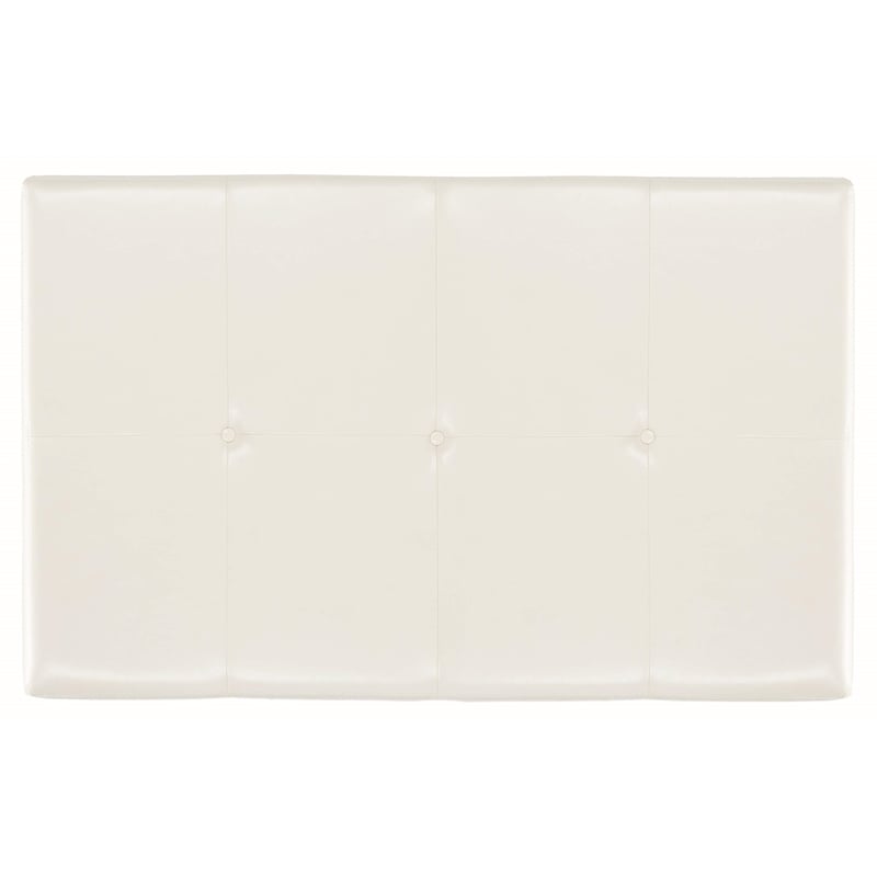 Safavieh Aubrey Beech Wood Leather Cocktail Ottoman in White