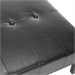 Safavieh Aubrey Beech Wood Leather Cocktail Ottoman in Black