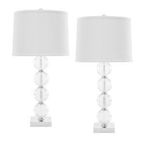 Safavieh Emma 4 Glass Ball Table Lamp and White Print Shade (Set of 2)