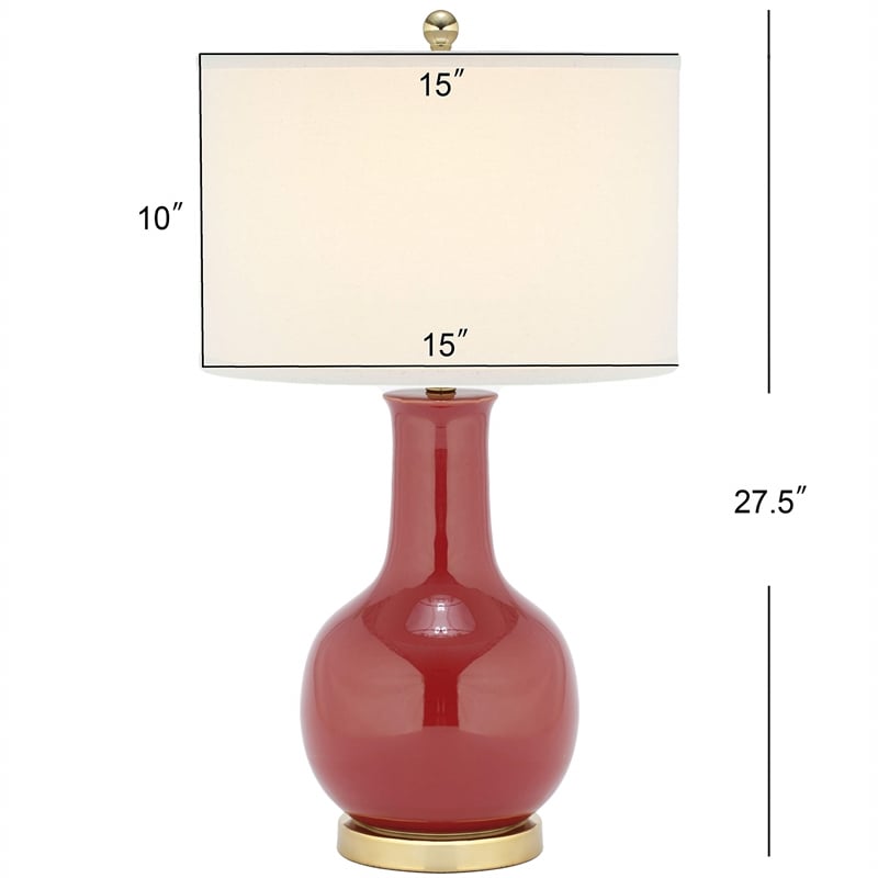 Safavieh Judy Ceramic Lamp in White with White Shade
