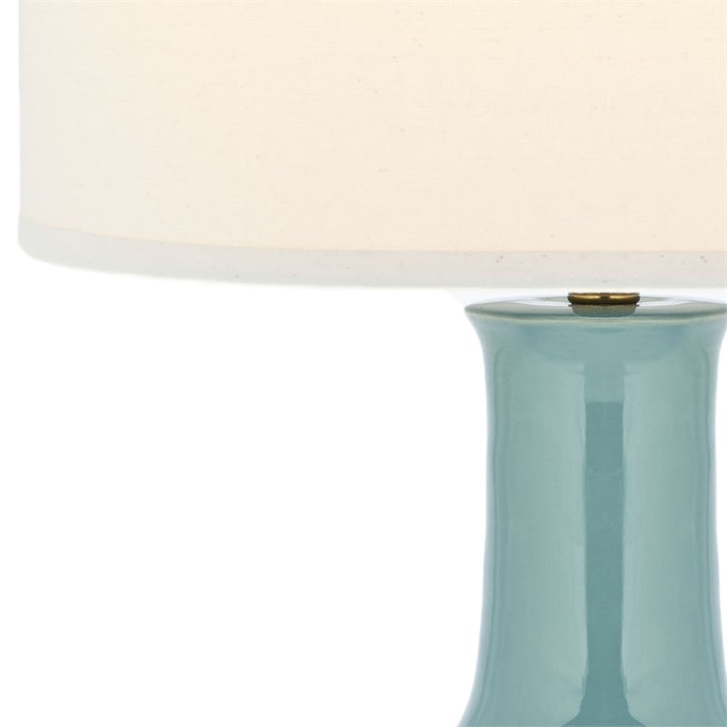 Safavieh Judy Ceramic Light Blue Lamp with White Shade