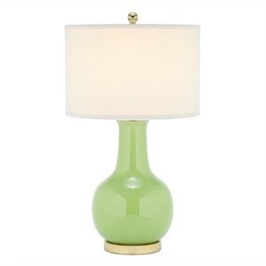 safavieh judy ceramic green lamp with white shade