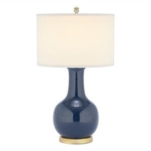 Safavieh Judy Ceramic Royal Blue Lamp with White Shade