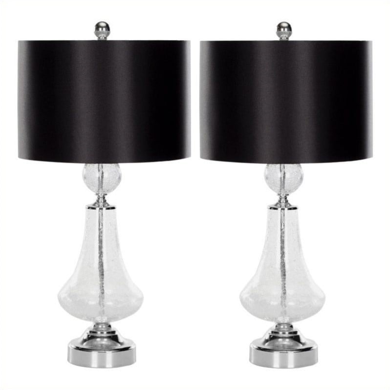 Safavieh Mercury Crackle Glass Table Lamp with Black Shade (Set of 2)