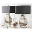 Safavieh Spain Table Lamp in Silver with Black Satin Shade (Set of 2)