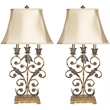 Safavieh Table Lamp in Gold with Beige Shade (Set of 2)