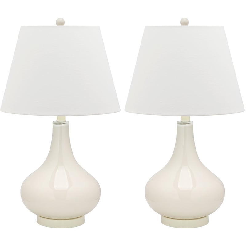 Safavieh Amy Gourd Glass Lamp in Black (Set Of 2)