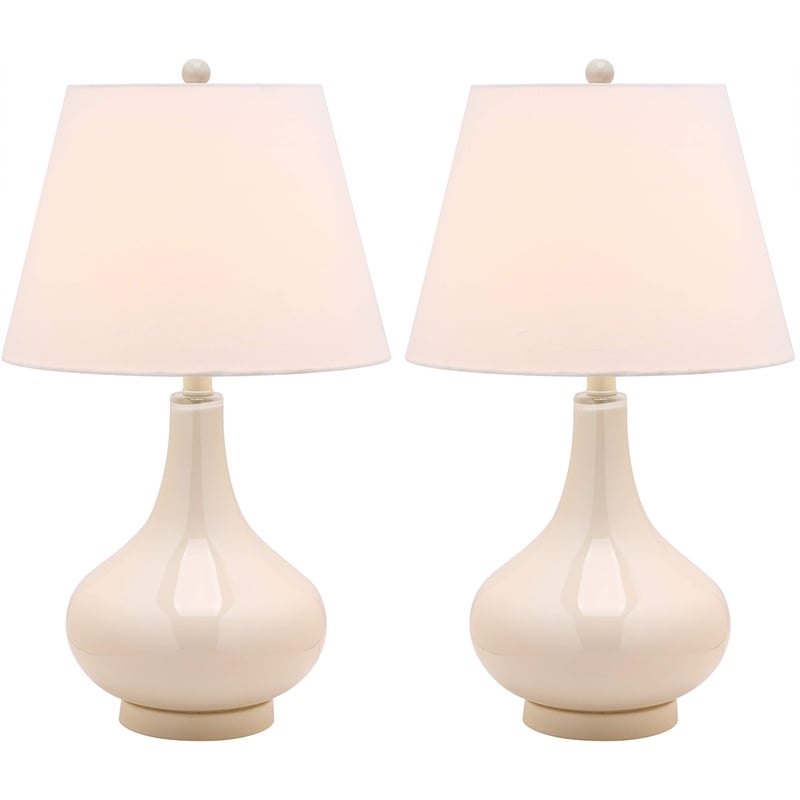 Safavieh Amy Gourd Glass Lamp in Black (Set Of 2)