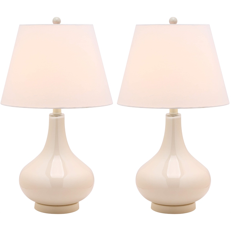Safavieh Amy Gourd Glass Lamp in Dark Purple (Set Of 2)