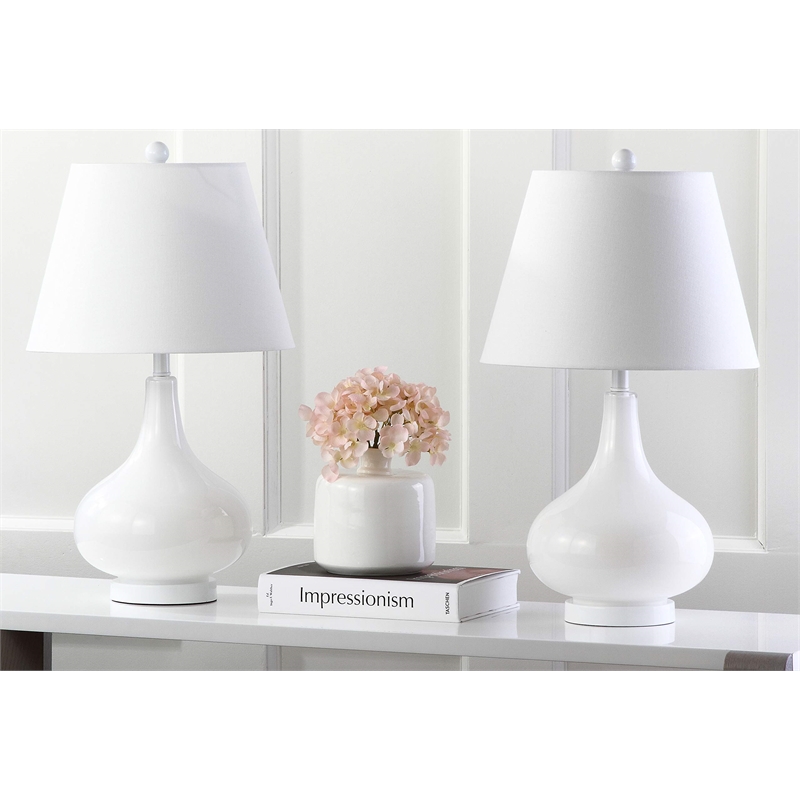Safavieh Amy Gourd Glass Lamp in Dark Purple (Set Of 2)