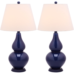 Safavieh Cybil Glass Double Gourd Lamp in Blood Orange (Set Of 2)