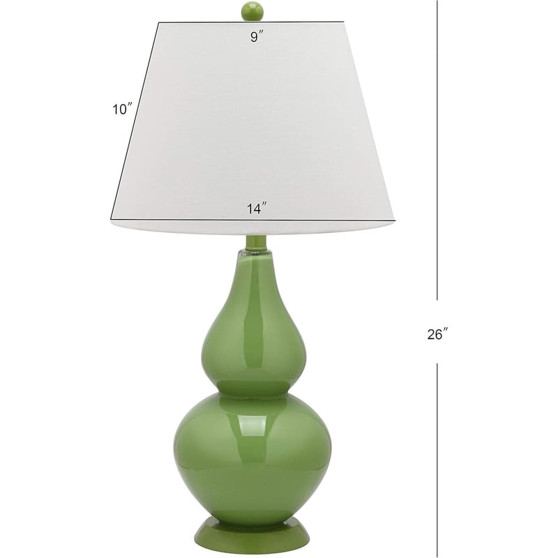Safavieh Cybil Glass Double Gourd Lamp in Fern Green (Set of 2)