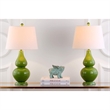 Safavieh Cybil Glass Double Gourd Lamp in Fern Green (Set of 2)