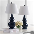 Safavieh Cybil Glass Double Gourd Lamp in Silver (Set of 2)