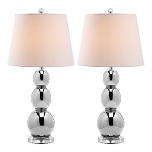 Safavieh Jayne Three Sphere Glass Lamp in Silver (Set of 2)