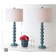 Safavieh Jenna Metal Stacked Ball Lamp in Marine Blue (Set of 2)