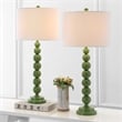 Safavieh Jenna Metal Stacked Ball Lamp in Fern Green (Set of 2)