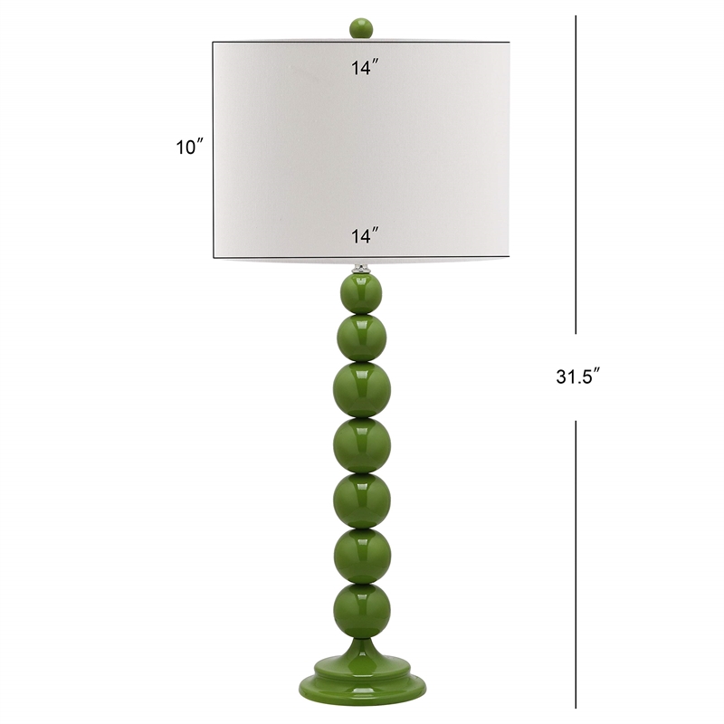 Safavieh Jenna Metal Stacked Ball Lamp in Fern Green (Set of 2)