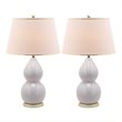 Safavieh Jill Double- Gourd Ceramic Lamp in White (Set of 2)
