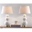 Safavieh Pamela Triple Gourd Ceramic Lamp in White (Set of 2)