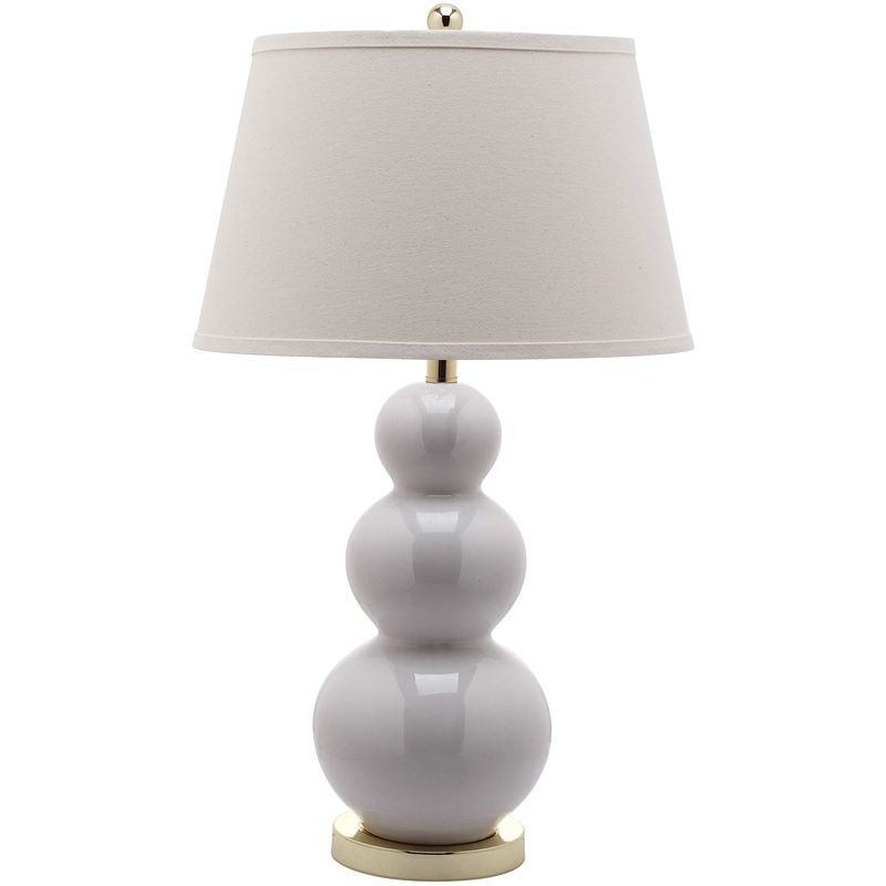 Safavieh Pamela Triple Gourd Ceramic Lamp in White (Set of 2)