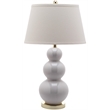 Safavieh Pamela Triple Gourd Ceramic Lamp in White (Set of 2)