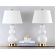 Safavieh Pamela Triple Gourd Ceramic Lamp in White (Set of 2)