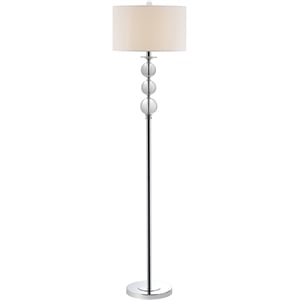 Safavieh Pippa Crystal Glass Globe Floor Lamp with White Shade