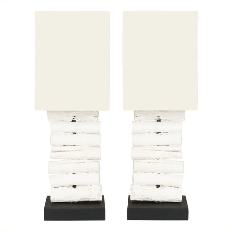 Safavieh Woodland Table Lamp with Off White Shade (Set Of 2)   LIT5018B SET2