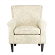 Safavieh Megan Birch Wood Abbey Club Chair in Ivory Floral Pattern