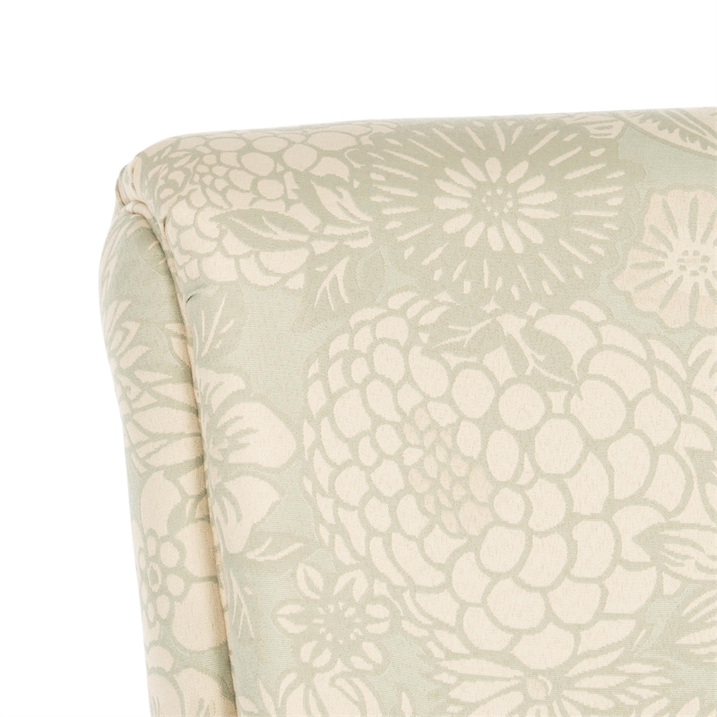 Safavieh Megan Birch Wood Abbey Club Chair in Ivory Floral Pattern