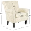 Safavieh Megan Birch Wood Abbey Club Chair in Ivory Floral Pattern