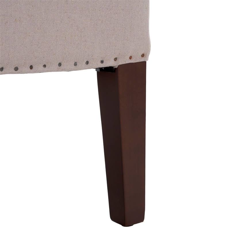 Safavieh Jack Birch  Bacall Nailhead Linen  Dining Chair in Taupe