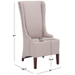 Safavieh Jack Birch  Bacall Nailhead Linen  Dining Chair in Taupe