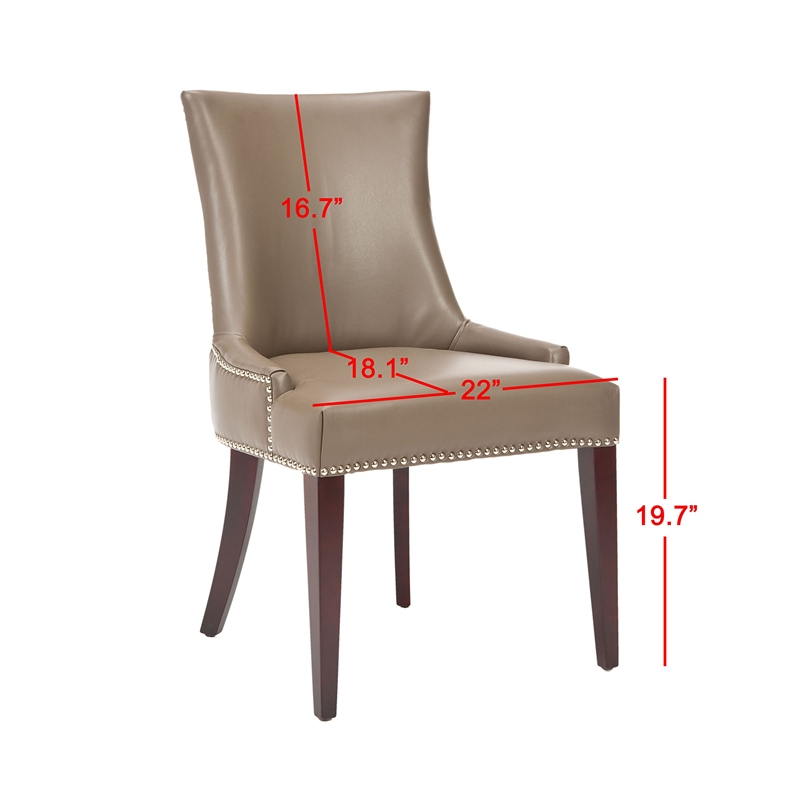 Safavieh Amelia Birch  and Leather Dining Chair in Clay