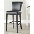 Safavieh Seth Leather Bar Stool in Black