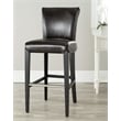 Safavieh Seth Leather Bar Stool in Black